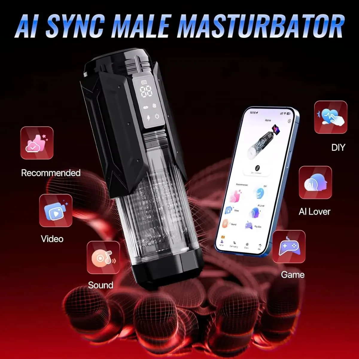 Automatic Male Masturbator Cup 7 Sucking Rotating Licking Thusting APP LED Modes Pocket Pussy Stroker Blowjob Sex Toys For Men