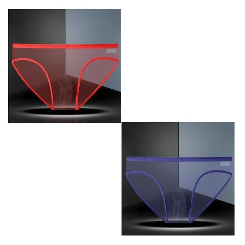 Transparent Underwear Hot Man Pants Ultra-thin Perspective Mid-rise Male Mesh Slips Homme Panties Plus Size — image 26