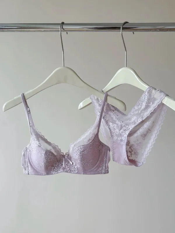 French Lace Underwire Bra Set | Half Cup Push Up Bra Large Bust Summer Lightweight Slimming Anti Sag Women‘s Lingerie BANERDANNI — image 11