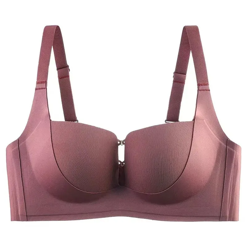 Sexy Half-cup Push Up Lingerie For Women Cross-over Design Seamless And Invisible Thin Top Bottom Thick Cup Bra
