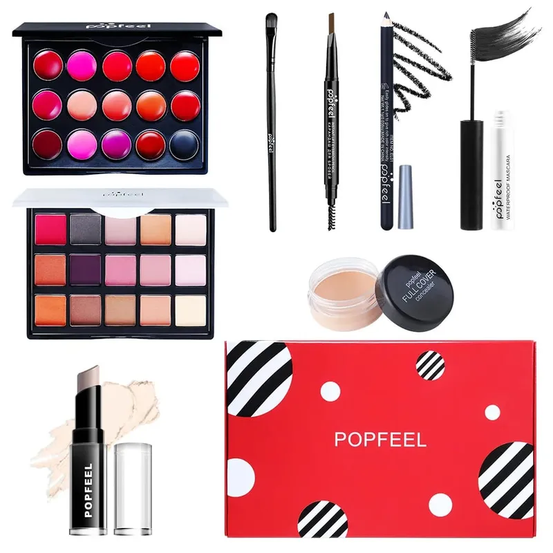 All-in-One Makeup Kit Gift Set with Eyeshadow Palette Foundation Lip Gloss Blush Brushes Eyeliner and More Beauty Gifts — image 11