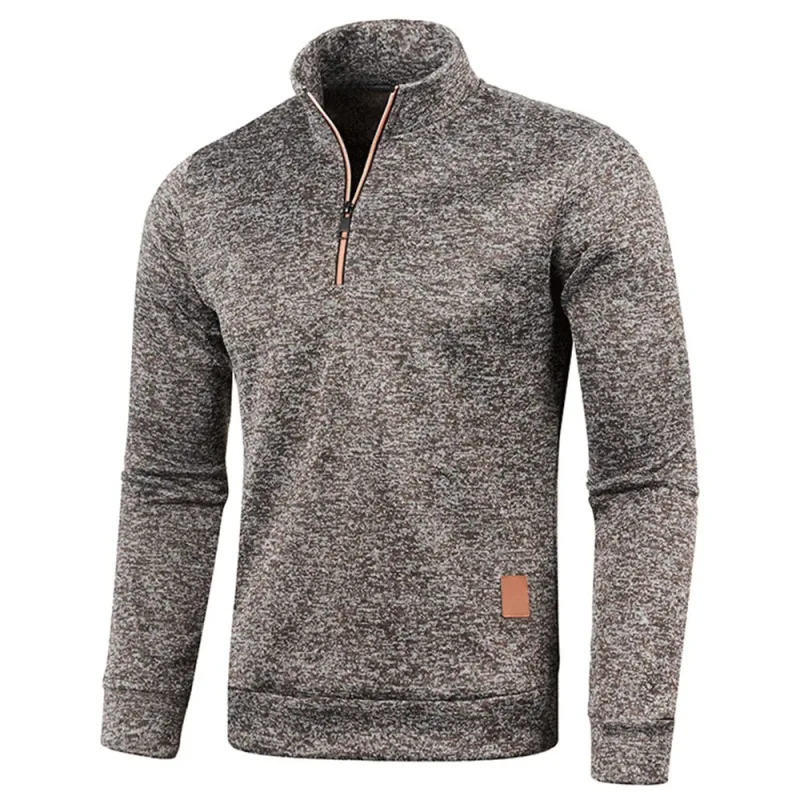 Herensweatshirts Halve rits Pullover Heren Flleece trui met lange mouwen Standcollar Sneeuwvlokken Hoodies Herenkleding