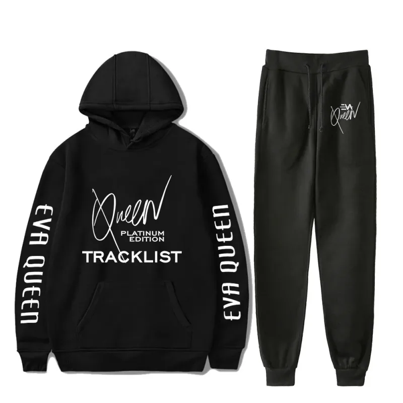 Hip Hop Comfortabel Eva Queen Print Sweatshirt Joggingbroek Pak Hoodies + Broek Pak Jongens/Meisjes 2 Delige Set Kleding