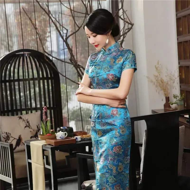 Roupas de moda festa vintage casual verão elegante tradicional chinês roupas cheongsams vestido chinês qipao estilo étnico