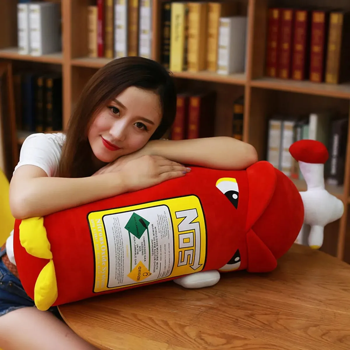 Simulation Fire Extinguisher Plush Toy Soft NOS Pillows Nitrous Oxide Bottle Pillow Cushion Headrest Backrest for Home Decor