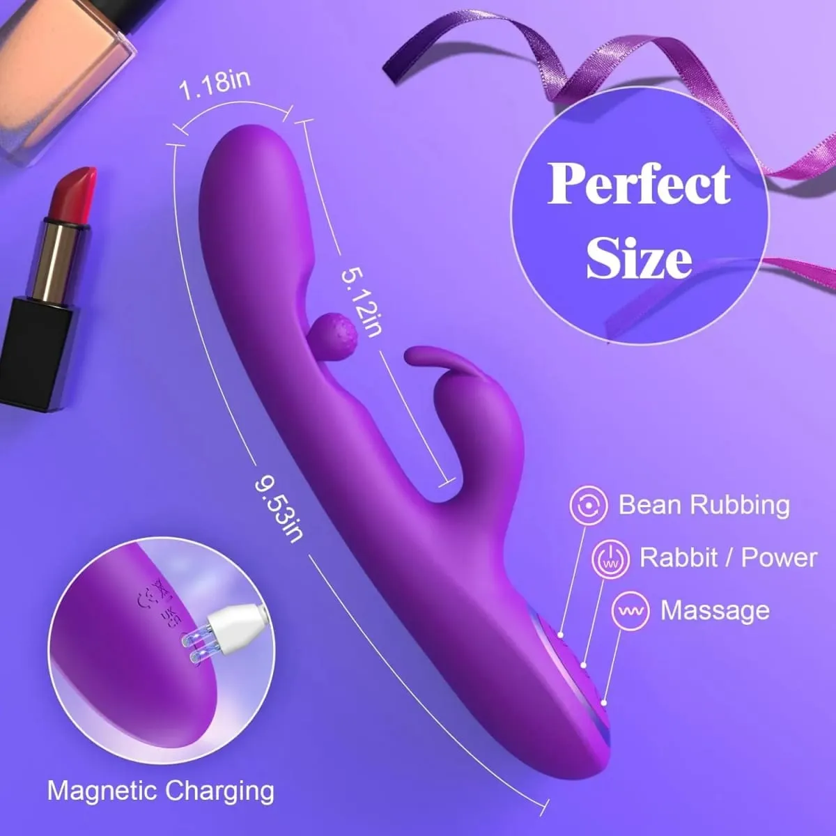 Điểm G Dương Vật Giả Máy Rung 3 Trong 1 Xoay 360° Mạnh Mẽ Âm Vật Máy Kích Thích Silicone Mềm Người Lớn Sản Phẩm Đồ Chơi Tình Dục Cho Nữ cặp Đôi
