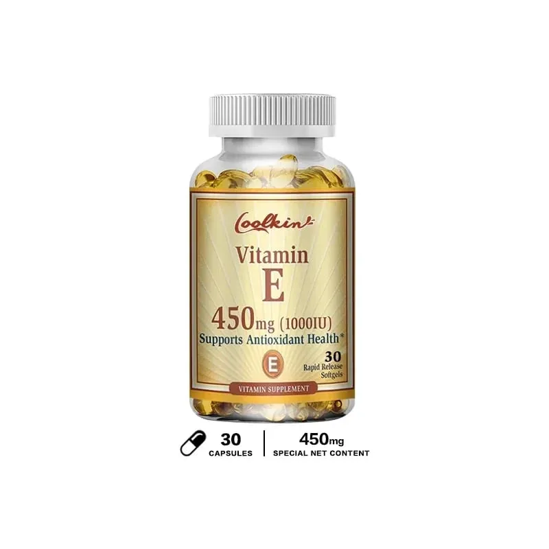 Natural Vitamin E Capsules - Brightens Skin Tightens Skin Reduce Wrinkles Anti-aging Antioxidant Supports Immune