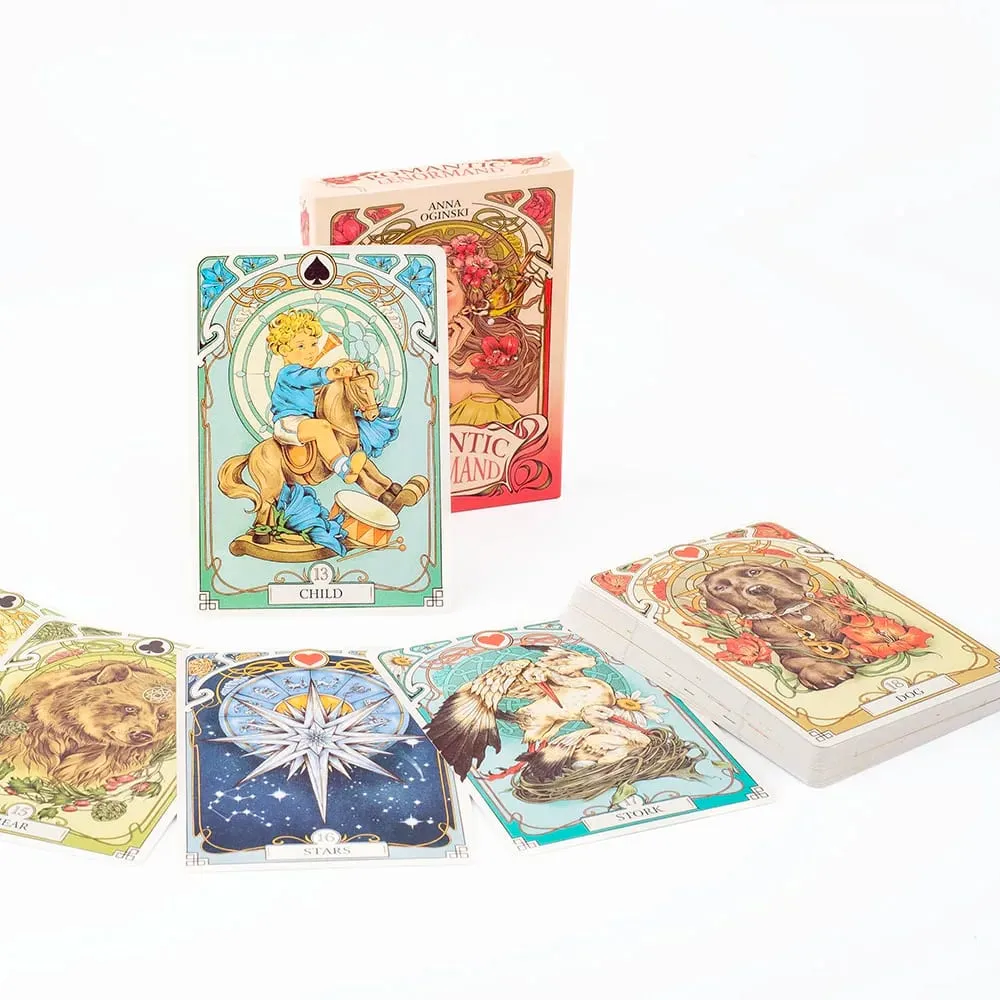 37Pcs Cards Romatic Lenormand Tarot Deck Full English Version Oracles Deck For Girl Board Games 10.2*7.2Cm