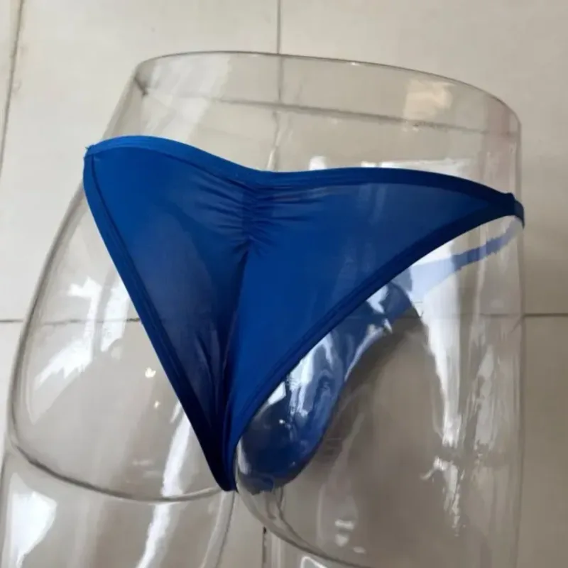 Slip perizoma in seta di ghiaccio da uomo taglia US Sexy perizoma a vita bassa traspirante senza cuciture T-Back intimo sportivo fitness taglie forti