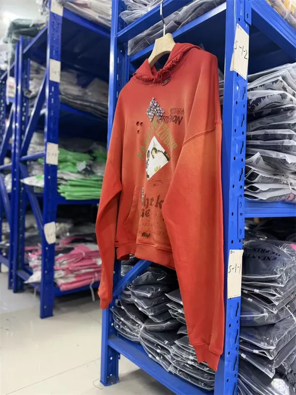 Autumn Winter New PH Hand-beading Print Vintage Washed High Street Casual Loose Cotton Versatile Hoodie Trendy Sports Top Men