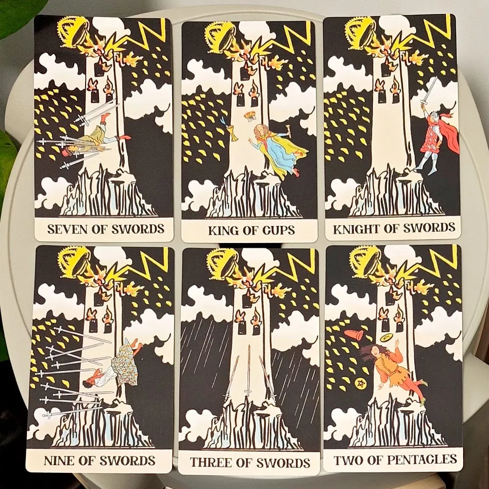 Tower Takeover Tarot Deck in Rigid Box Unique 79-Card Tarot Set for Transformation & Liberation 12*7cm Double-embossed