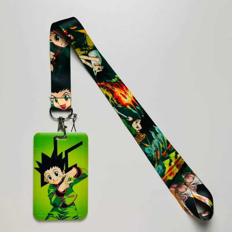 Anime Characters Card Holder Lanyards Keys Neck Strap Card Badge Keychain ID Credit Bus Card Cover Hang Rope Lariat Lanyard