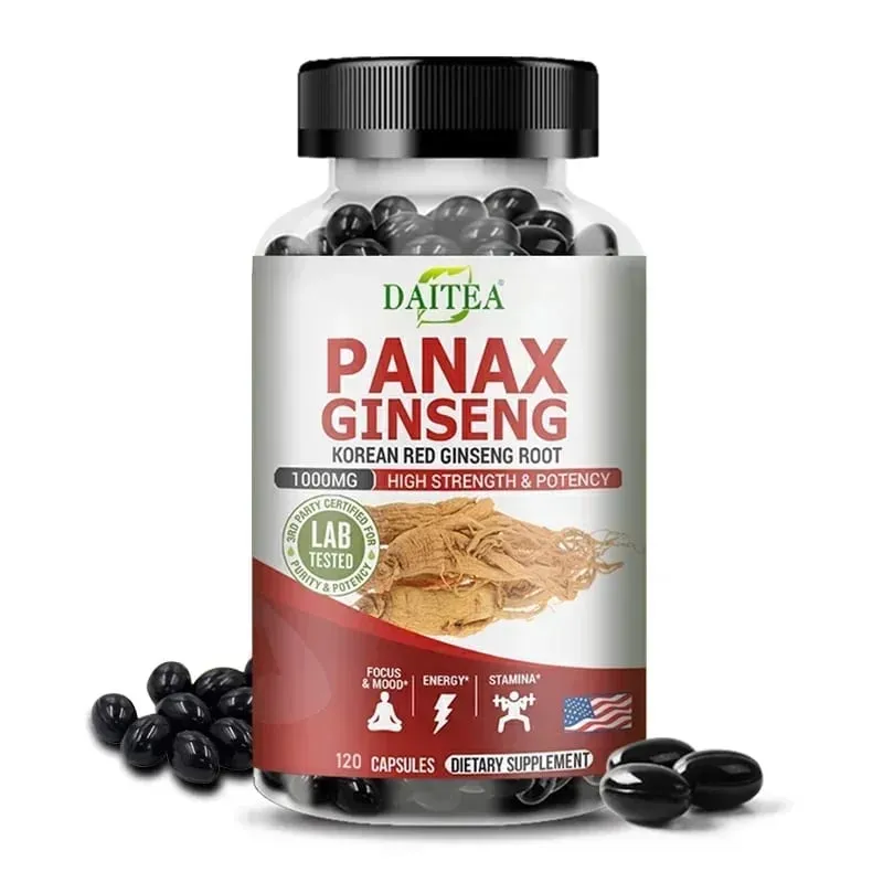 Ginseng Extract - Brain Booster for Memory and Focus Nitric Oxide Supplement Natural Energy Boost for Men and Women