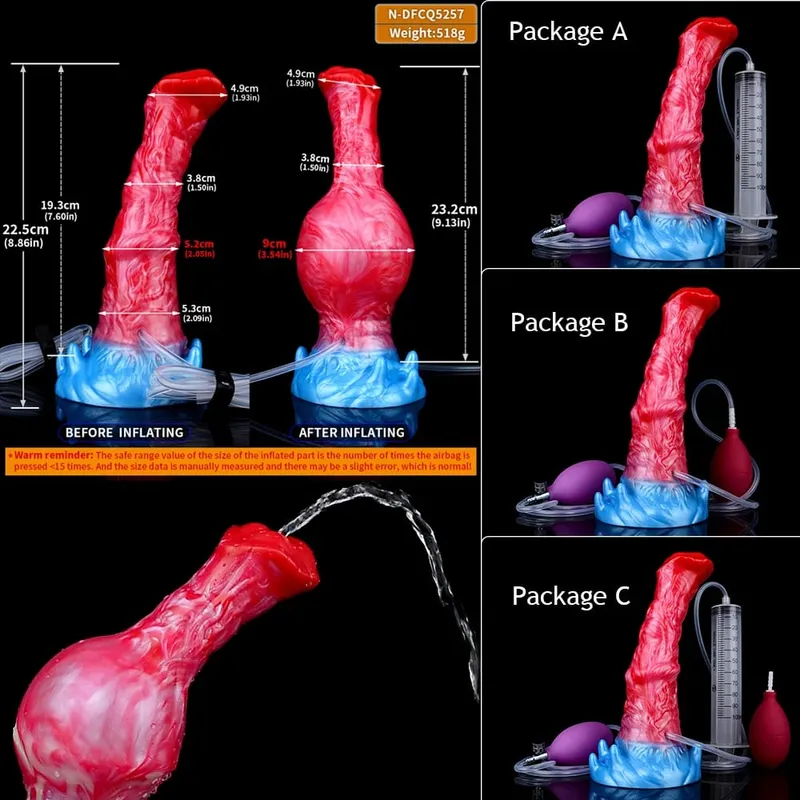 Kembung Memancut Kuda Dildo Palam Dubur Silikon Memancut Zakar dengan Simpul G Spot Dubur Jurulatih Mainan Seks Gay Lelaki Wanita