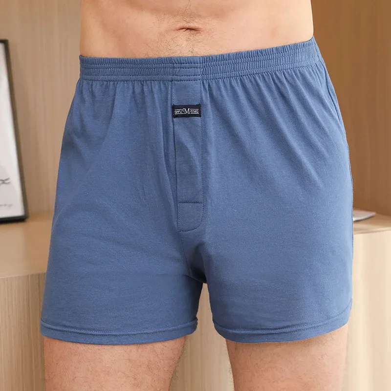 Boxer masculino pantie lote underpant solto grande curto algodão plus size roupa interior para homem boxer briefs sólido médio masculino boxer