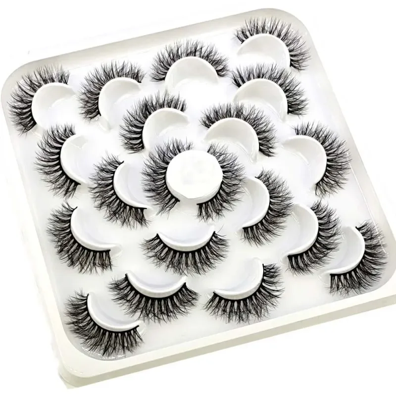 NEW 10 pairs Handmade 3d mink lashes short False Eyelashes Cross Messy Dense Natural Eye Lashes Stage Makeup False Eyelashes