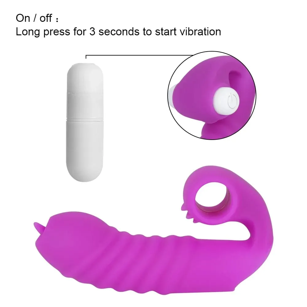 Finger Sleeve Vibrator Female Masturbator Clitoris Stimulate Tongue Licking Vagina Massager Erotic Sex Toys For Women Products