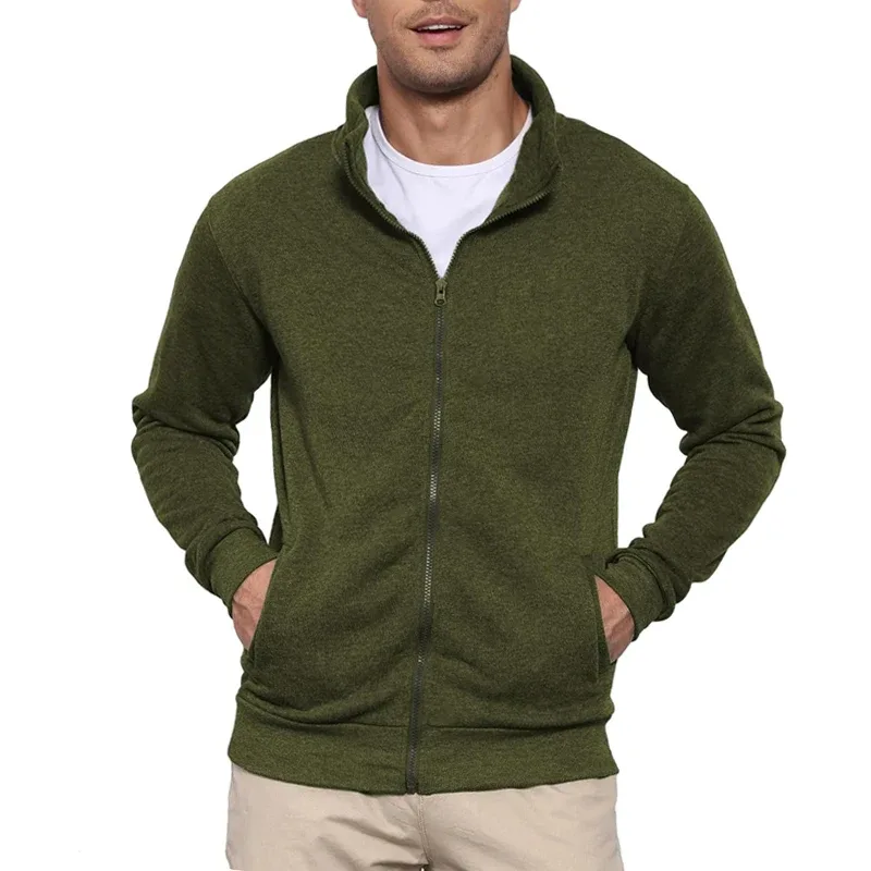 New Men's Sweat Jacket Pullover Hoodie Sweatshirt Man Without Hood with Zip Jacket Outdoor Sport Lightweight Streetwear M-3XL