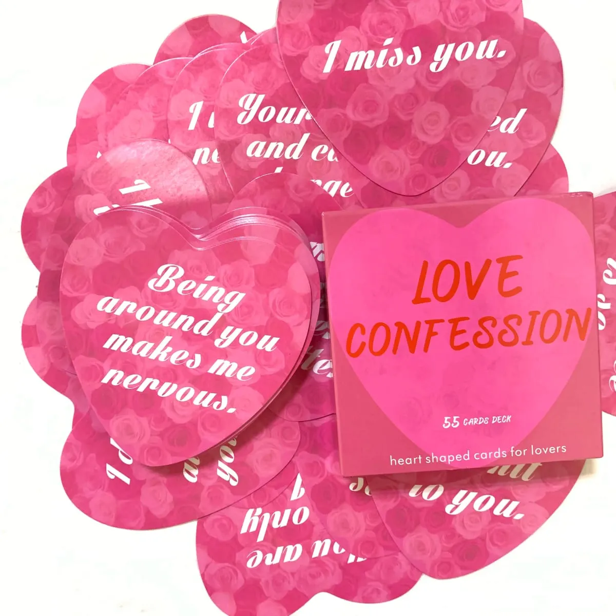 Love Confession Oracle Deck A 55 Cards Heart Shaped cards Love Keywords Meaning For Lovers English Board Games Divination Fate