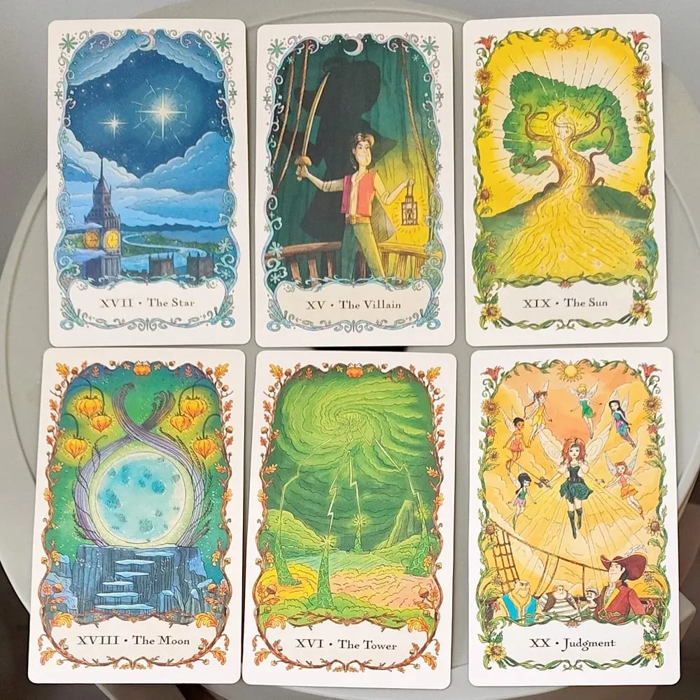 Fairies Tarot Deck in Rigid Box 12*7cm 78 Pcs Whimsical Fairy Themed Tarot Cards for Beginners Double-embossed Cardstock