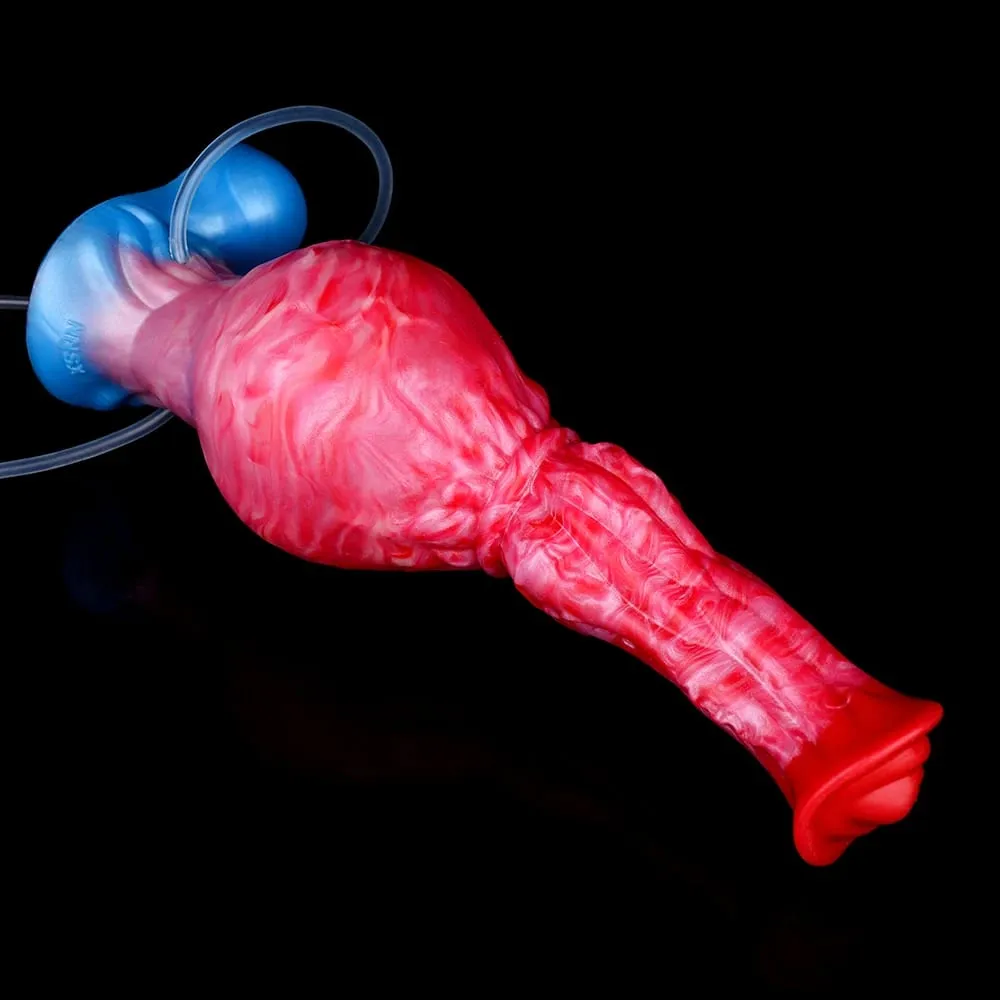 Kembung Memancut Kuda Dildo Palam Dubur Silikon Memancut Zakar dengan Simpul G Spot Dubur Jurulatih Mainan Seks Gay Lelaki Wanita