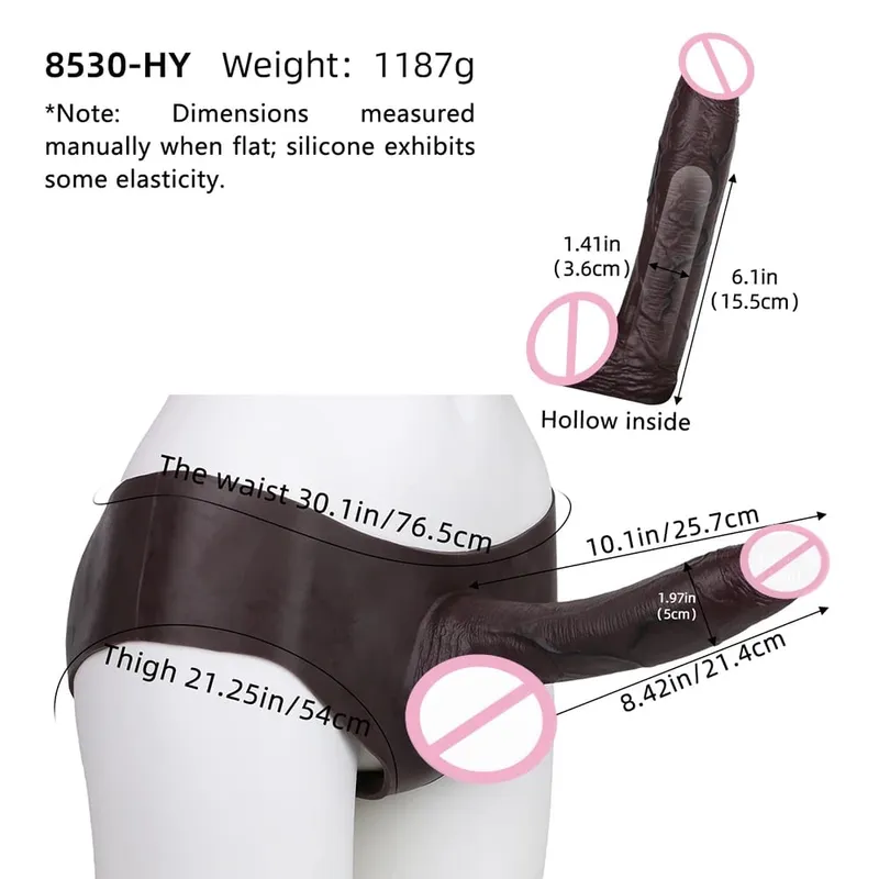 Ultra Gerçekçi Içi Boş Yapay Penis Külot Silikon Külot Strapon Penis Kol Uzatın Pantolon Seks Oyuncakları Erkekler Için Dick Büyütme