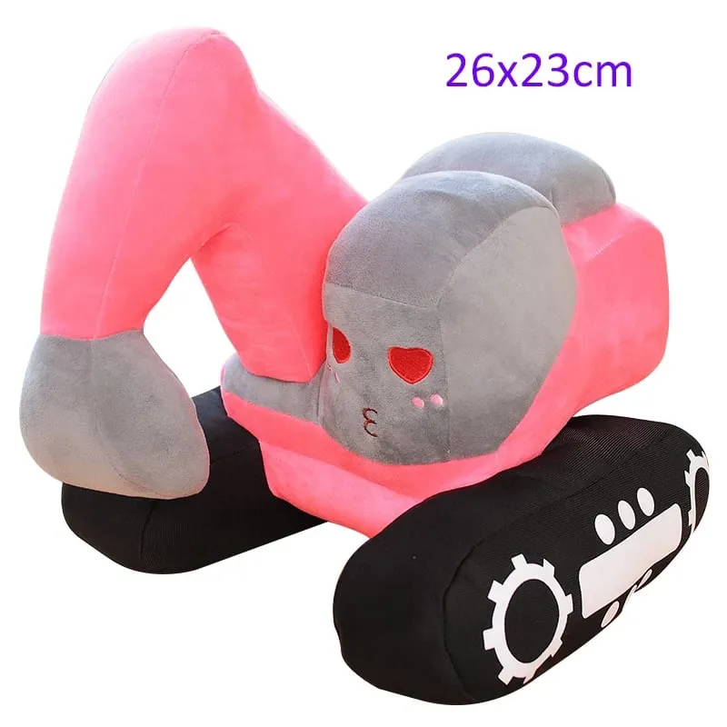 Simulation Tractor&Excavator Plush Toys Kawaii Car Dolls Stuffed Soft Vehicle Pillow Creative Christmas Birthday Gift for Kids