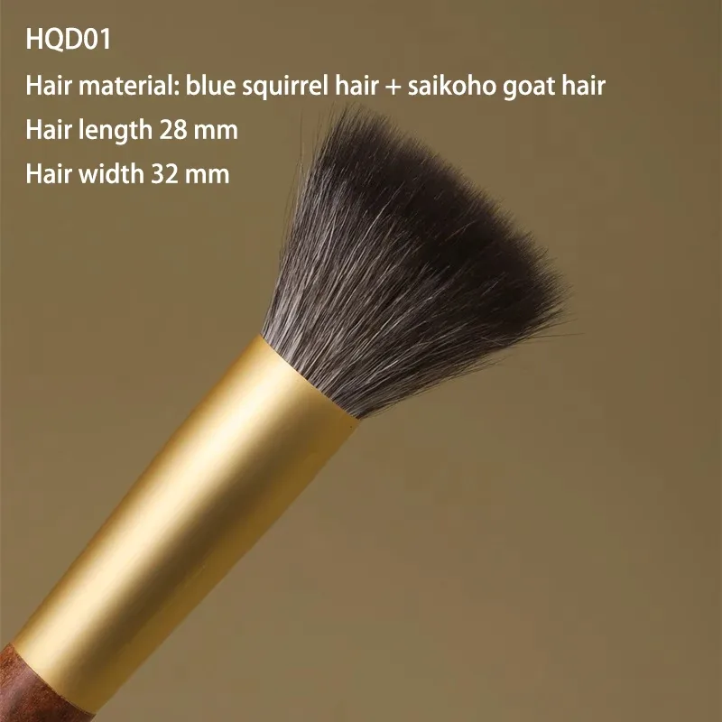 Professional Handmade Makeup Brushes 1PC Soft Squirrel Fox Goat Hair Stippling Blush Brush African Rosewood Handle Make Up Brush