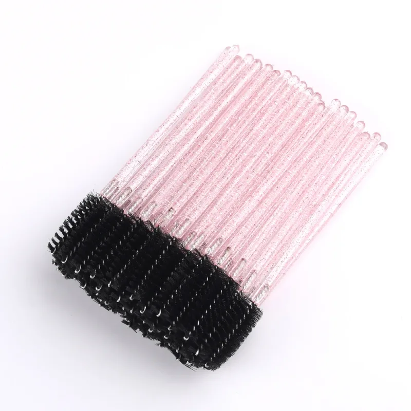 50pcs Disposable Eyelash Brushes Extension Crystal Eyebrow Brush Mascara Wand Eye Lashes Cosmetic Tool Set Makeup Beauty