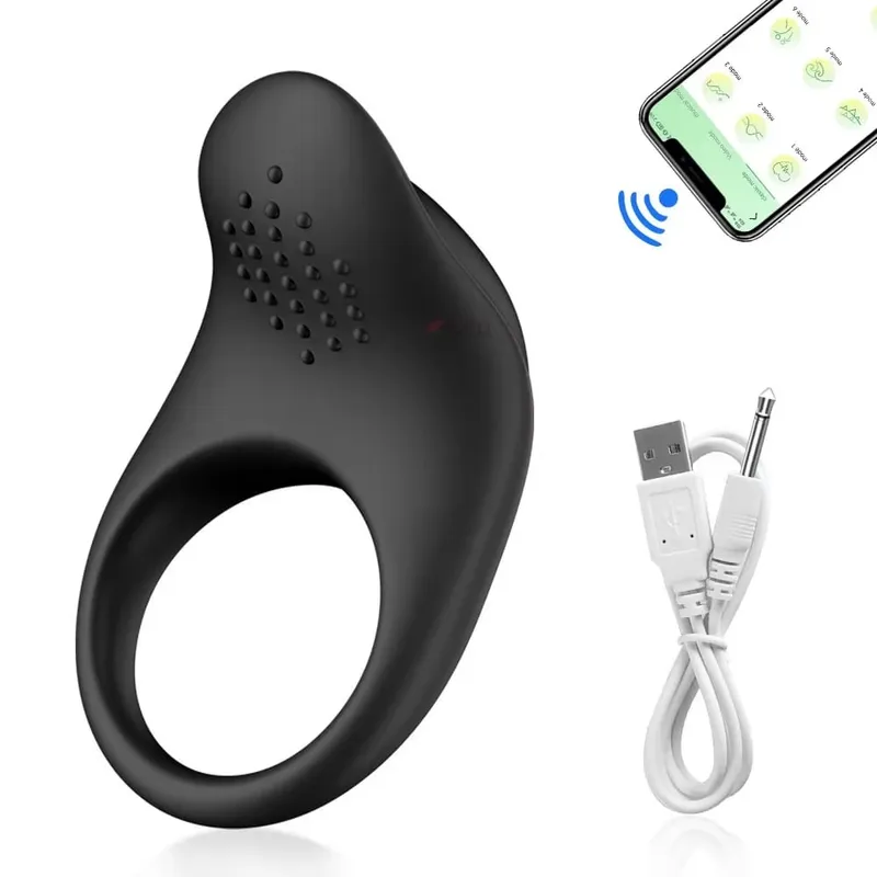 APP Control Penis Ring Vibrator for Men Delay Ejaculation Cock Ring Sex Toys Lock Penisring Cockring Adult Male Sex Supplies 18+