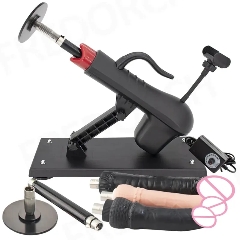 Fredorch Automatic Retractable Sex Pumping Gun Machine with Dildo For Male and Female Masturbation Sex Toy 450 Stroke per minute