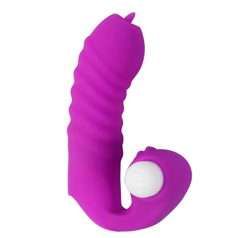 Finger Sleeve Vibrator Female Masturbator Clitoris Stimulate Tongue Licking Vagina Massager Erotic Sex Toys For Women Products