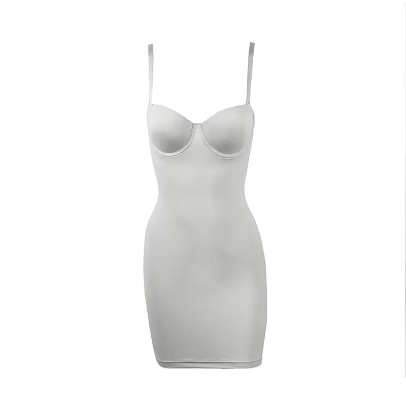 Becirzet vestidos para mulher emagrecimento desliza mini vestido de tubo reto corpo shaper roupa interior festa sexy roupas femininas