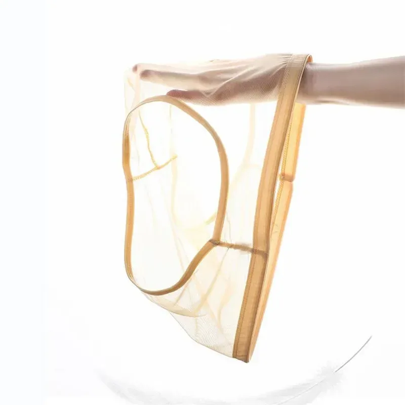 Transparent Underwear Hot Man Pants Ultra-thin Perspective Mid-rise Male Mesh Slips Homme Panties Plus Size — image 4