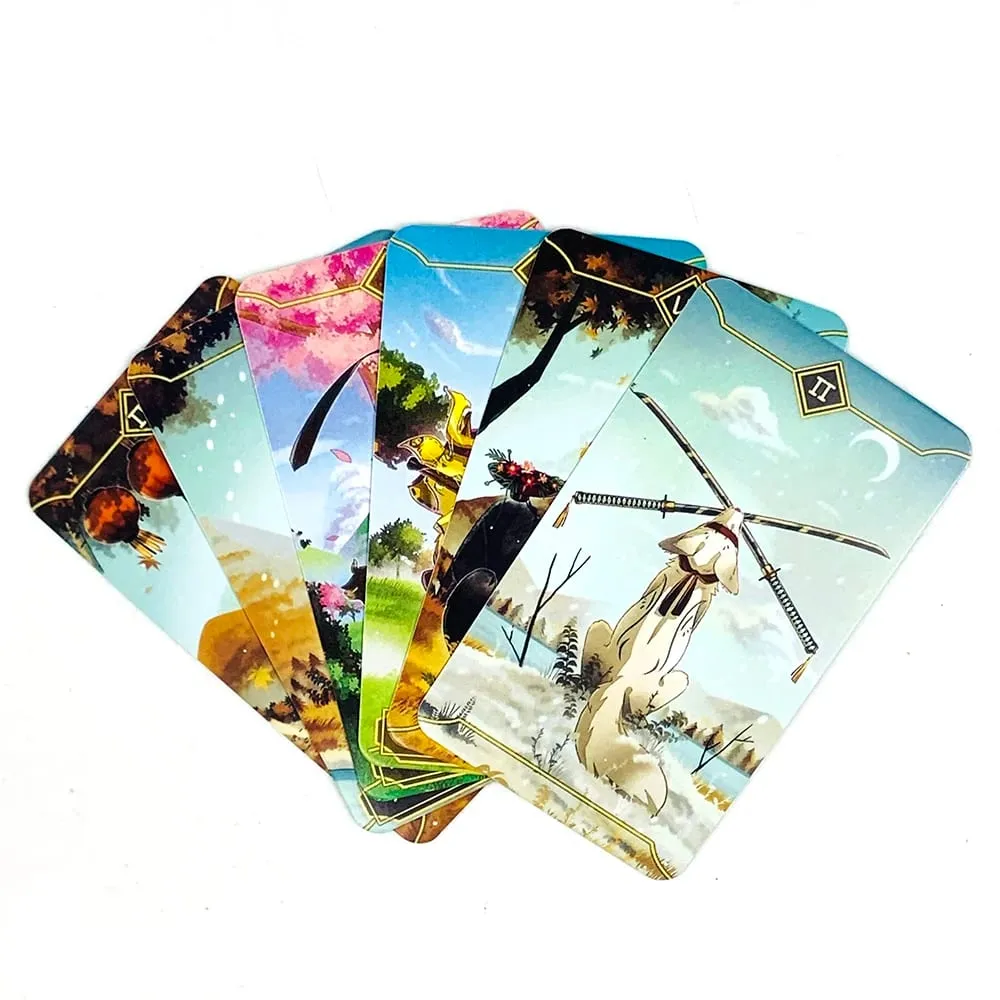 Seasonal Fox Tarot Cards Family Gathering Card Game Mysterious Divination Oracle Board Playing Table Games For Beginners