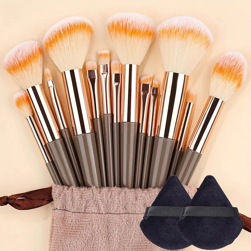 Makeup Brushes Set 13Pcs Premium Synthetic Brush Foundation Powder Blending Concealer Eyeshadow Blush Cosmetics Brushes Travel — image 9