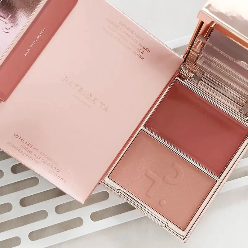 Patrick 2 in 1 Cream & Powder Blush Palette Dual Cheek Blush Duo Lasting Natural Brightening TA Makeup Cosmetics She's That Girl