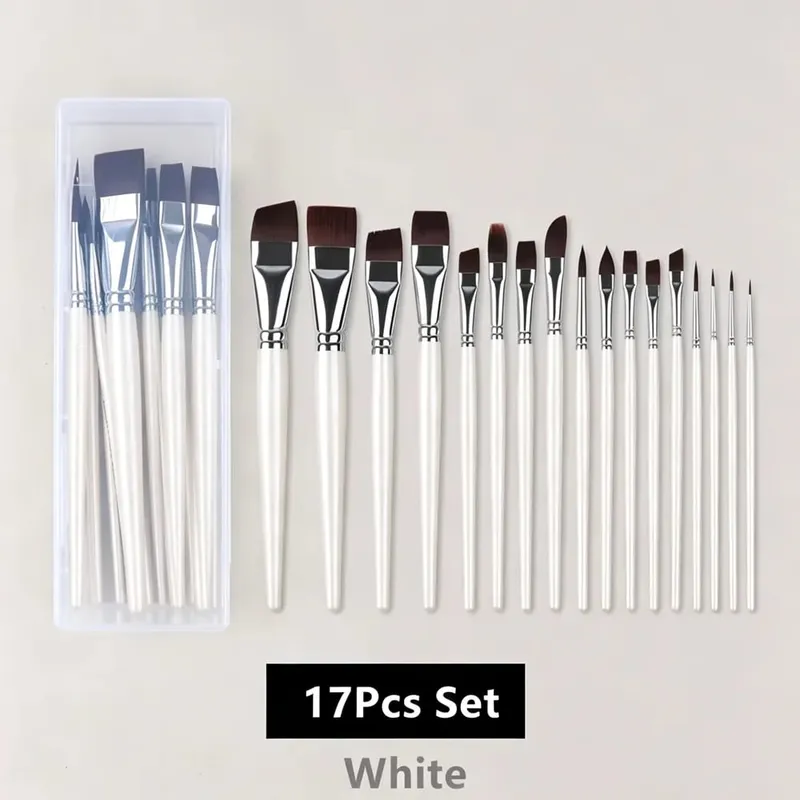 17 Pcs Multi-functional Face Body Paint Brushes Art Watercolor Painting Makeup Tool Make Up Brush Kit with Portable Storage Box — image 8