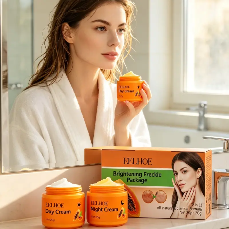 Whitening Freckle Cream Anti Pigment Dark Spot Corrector Lighten Skin Brightening Papaya Cream Day and Night Cream 40g