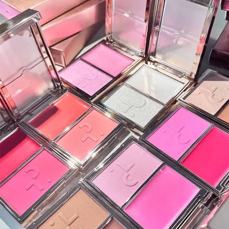Patrick 2 in 1 Cream & Powder Blush Palette Dual Cheek Blush Duo Lasting Natural Brightening TA Makeup Cosmetics She's That Girl