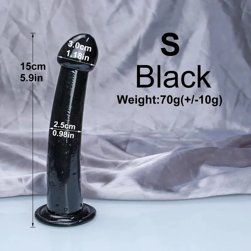 Cheap TPE Transparent Anal Plug Jelly Dildo 4Sizes Suction Cup Cock Vaginal Masturbation Soft Small Penis Women Man Sex Toys
