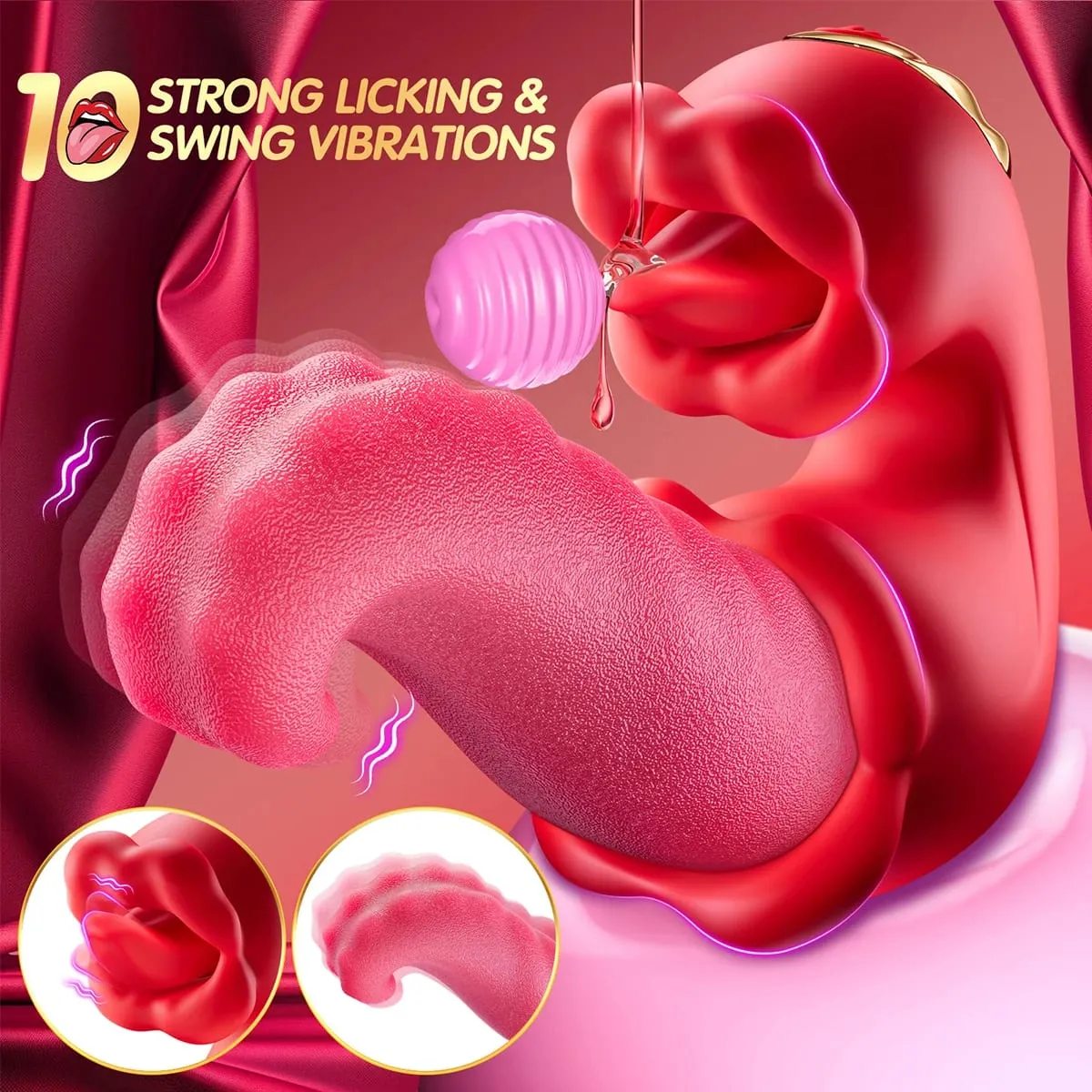 Wiggle Vagina Vibrator for Women G-Spot Massager Tongue Licking Clitoris Stimulator Female Masturbator Adult Sex Toy for Women