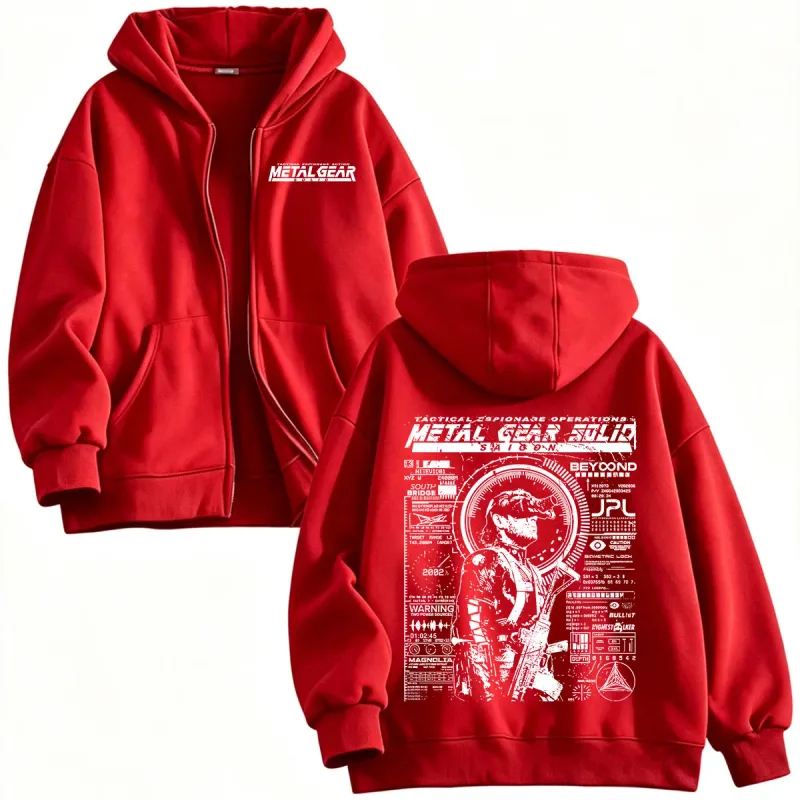 MSG1 Metal Gear Solid Snake Zipper Hoodies Men's Women Clothing Fashion Fleece Pullovers Zip Up Hooded Sweatshirts Jackets — image 6