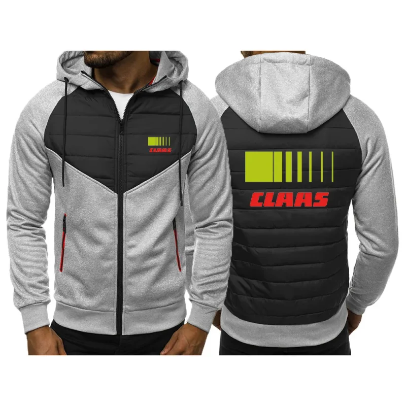 Claas 2024 NEW Style Men's Spring and Autumn Leisure Fashion Jacket Three-Color Stitching Sweatshirts Bomull Bekväma Toppar