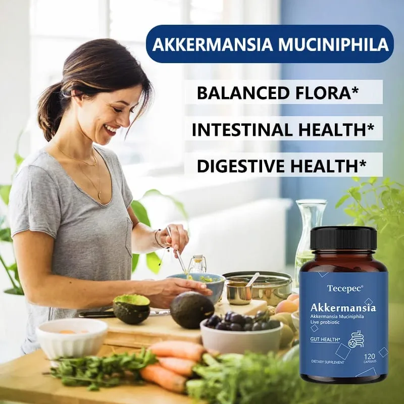 Akkermansia Muciniphila Cápsulas Probióticas Ativas Apoiam a Digestão Saúde Intestinal Promovem o Equilíbrio da Flora Intestinal