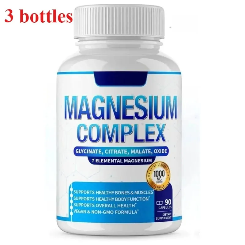 Magnesium Supplement 1000mg 7 in 1 Complex with Glycinate Citrate Malate Taurate Supports Muscle Relaxation Sleep Support 90 Ct