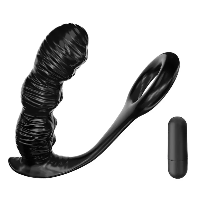 Dildo Anal Vibrators Male Prostate Massager Delay Ejaculation Penis Ring Butt Plug With Bullet Sex Toys for Men Gay Masturbator — image 8