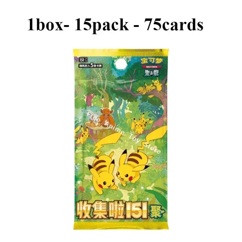 Original Genuine Pokemon Trading PTCG Cards Chinese Collected 151 Gather Supplementary Pack Slim Bag Fat Bag Card Collect Gift