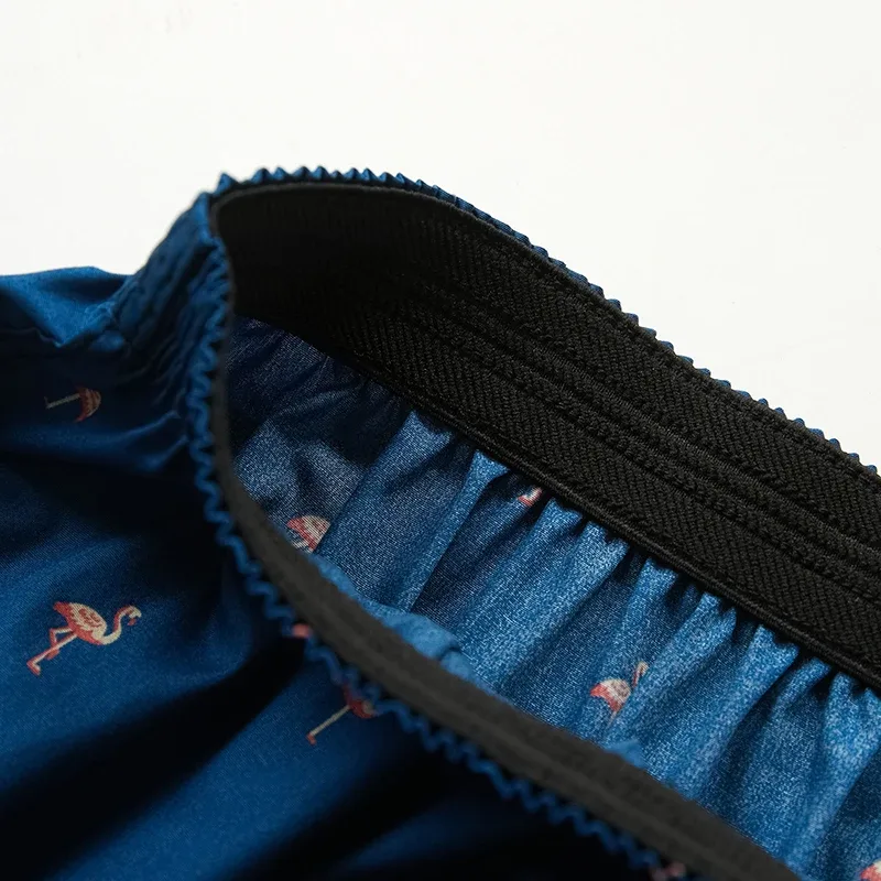 Boxer da uomo in cotone, intimo da uomo con motivo stampato, pantaloncini stile college, abbigliamento estivo traspirante e confortevole