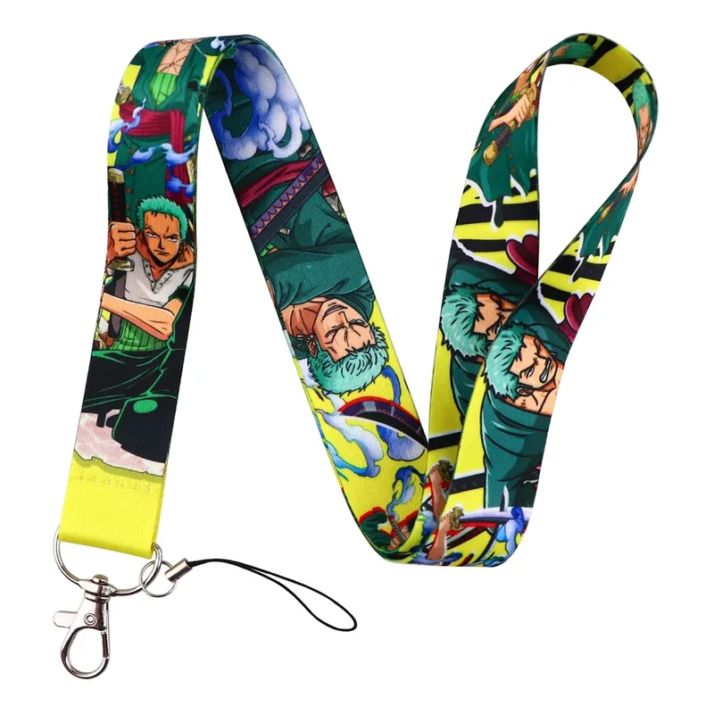 Japan Anime Cartoon Zoro Neck Strap Lanyards for Key ID Card Gym Cell C USB Badge Holder Rope Cute Key Chain Toy Gift